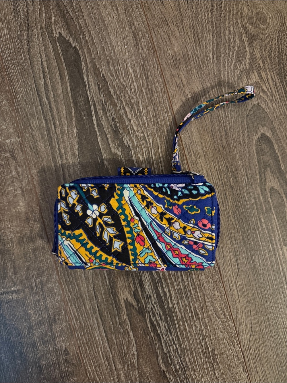 Vera Bradley Blue Multi Patterned Wristlet Clutch